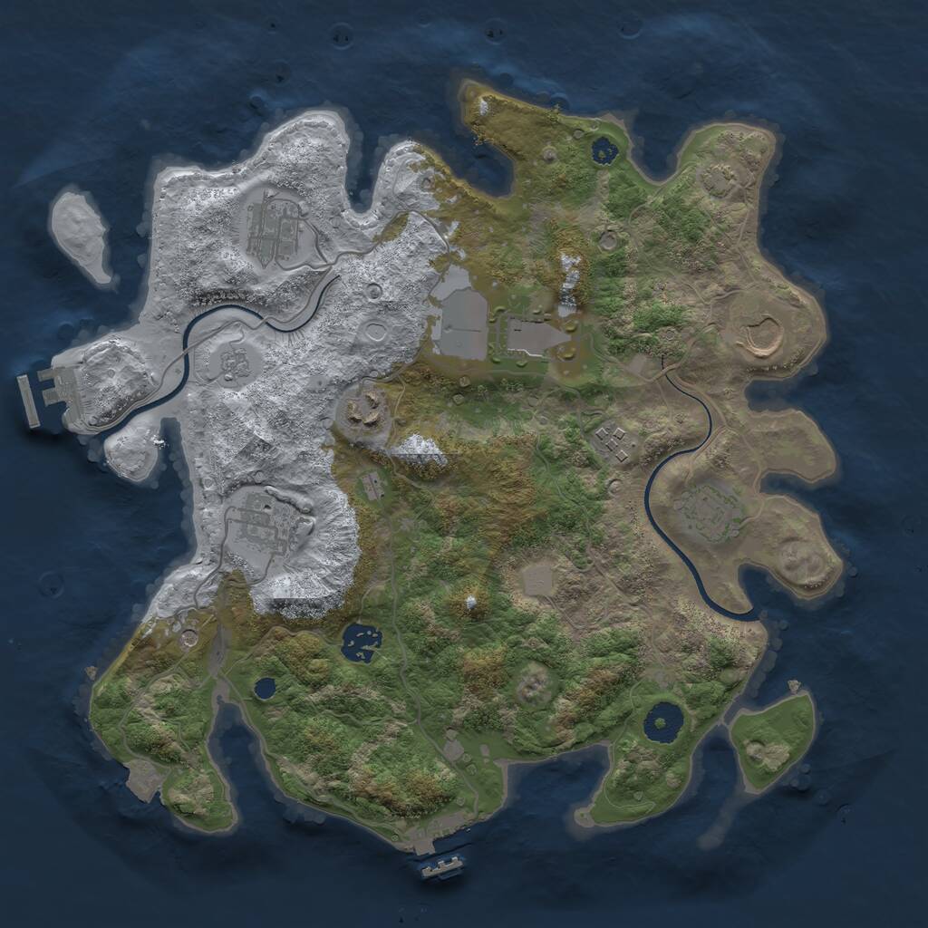 Rust Map: Procedural Map, Size: 3500, Seed: 231241, 14 Monuments