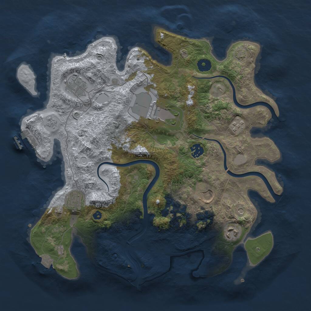 Rust Map: Procedural Map, Size: 3500, Seed: 231241, 12 Monuments