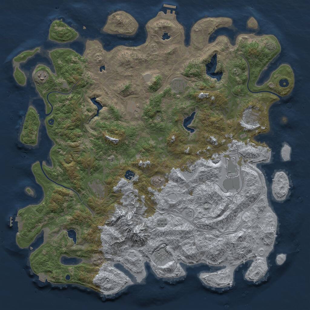 Rust Map: Procedural Map, Size: 5000, Seed: 1542996515, 16 Monuments