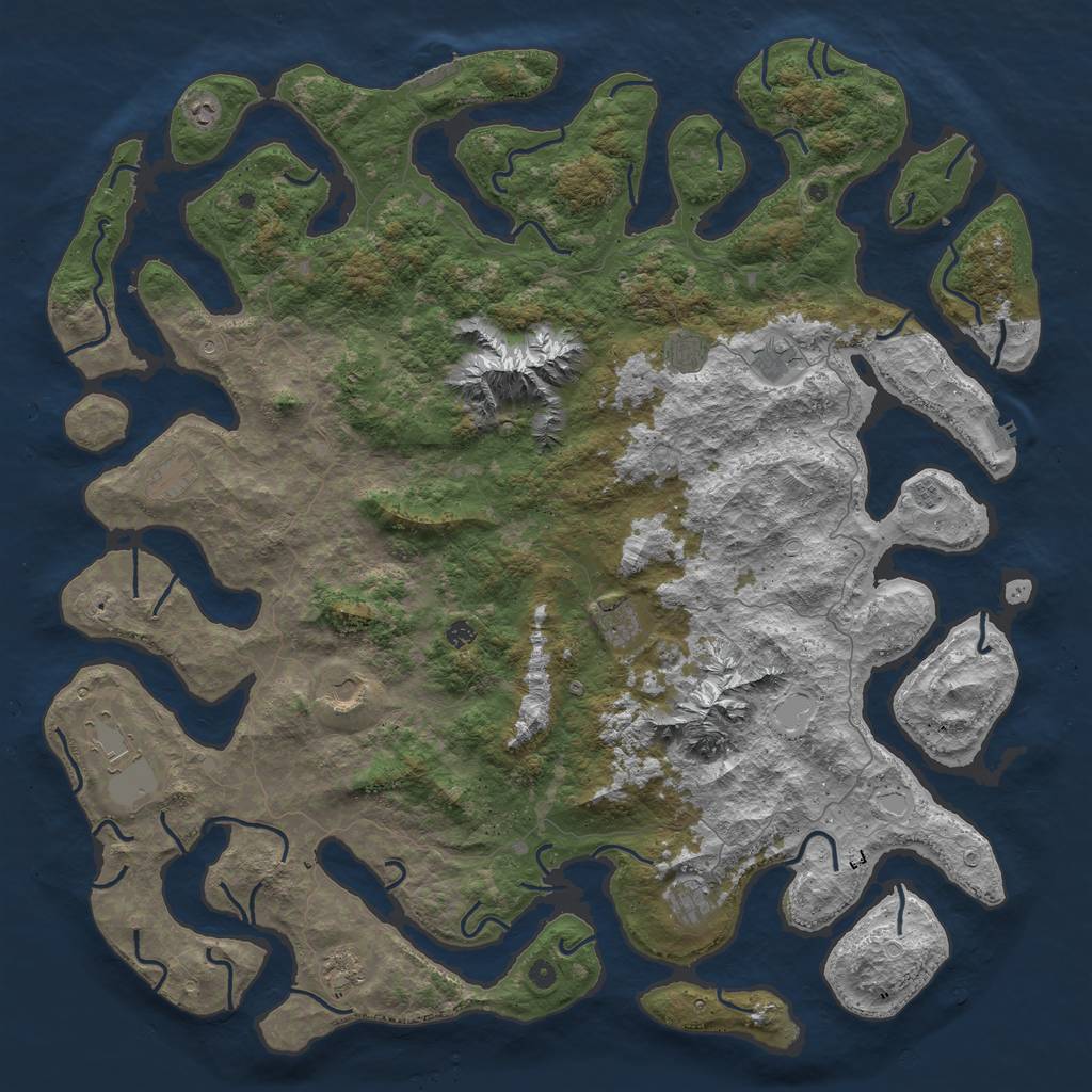 Rust Map: Procedural Map, Size: 6000, Seed: 1337789568, 22 Monuments