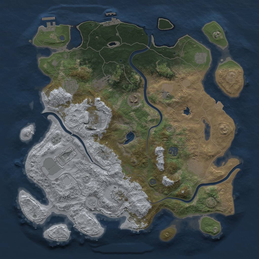 Rust Map: Procedural Map, Size: 4000, Seed: 406962, 16 Monuments