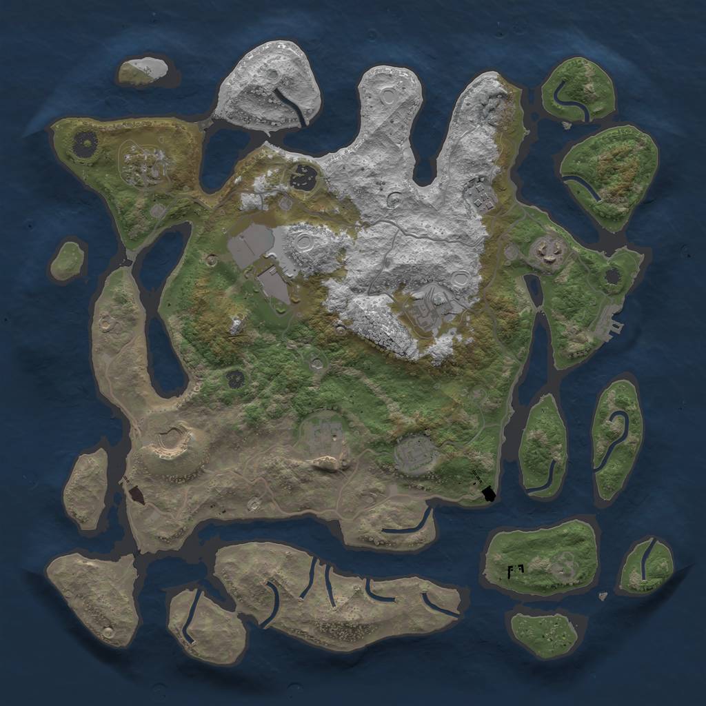 Rust Map: Procedural Map, Size: 4000, Seed: 479244, 19 Monuments