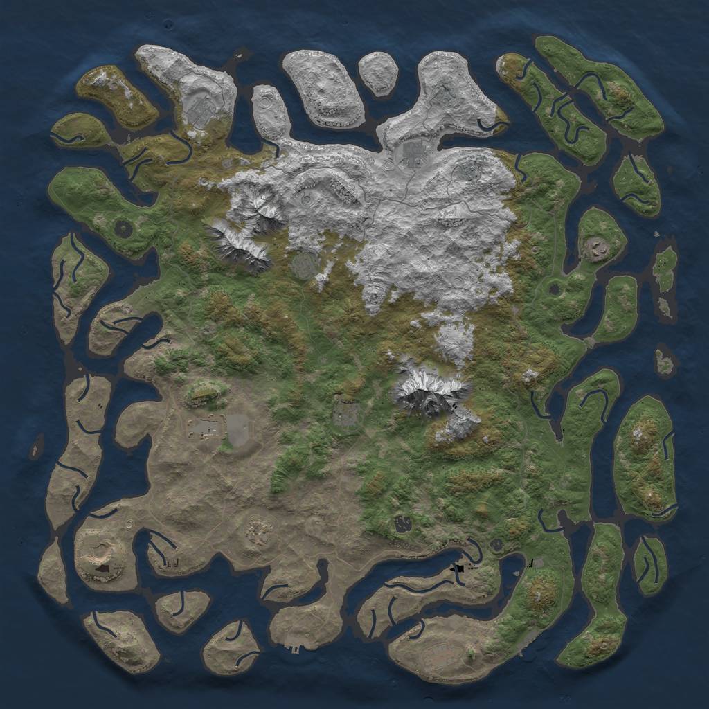 Rust Map: Procedural Map, Size: 6000, Seed: 2843692, 22 Monuments