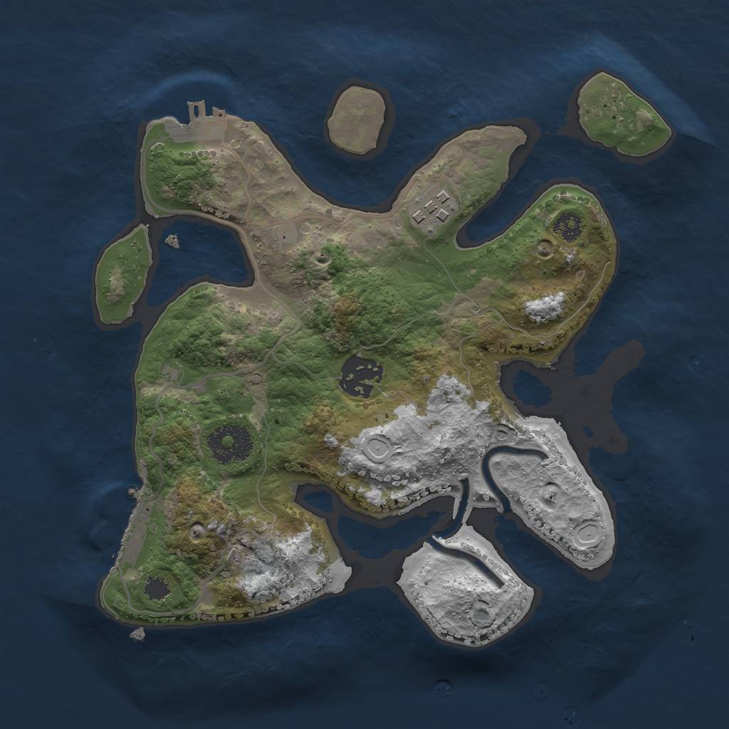 Rust Map: Procedural Map, Size: 2600, Seed: 421642712, 12 Monuments