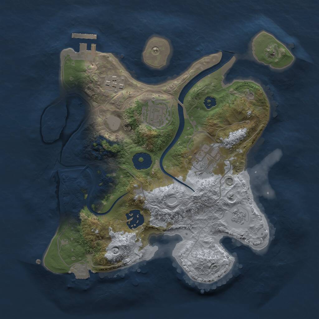 Rust Map: Procedural Map, Size: 2600, Seed: 421642712, 7 Monuments