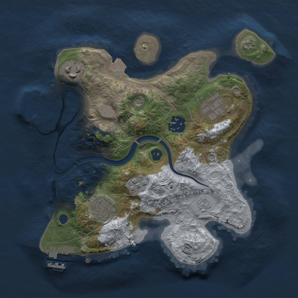 Rust Map: Procedural Map, Size: 2600, Seed: 421642712, 10 Monuments