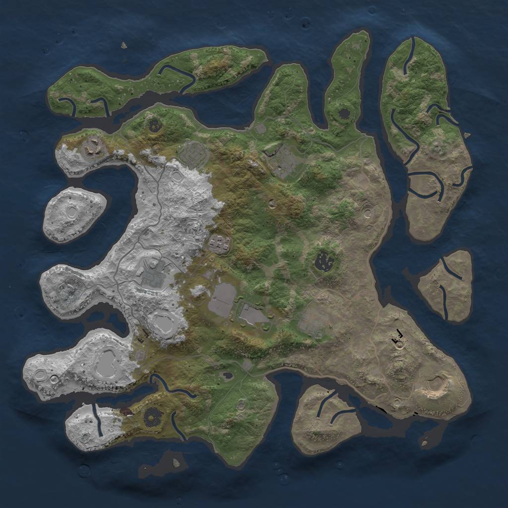 Rust Map: Procedural Map, Size: 4000, Seed: 1220340, 18 Monuments