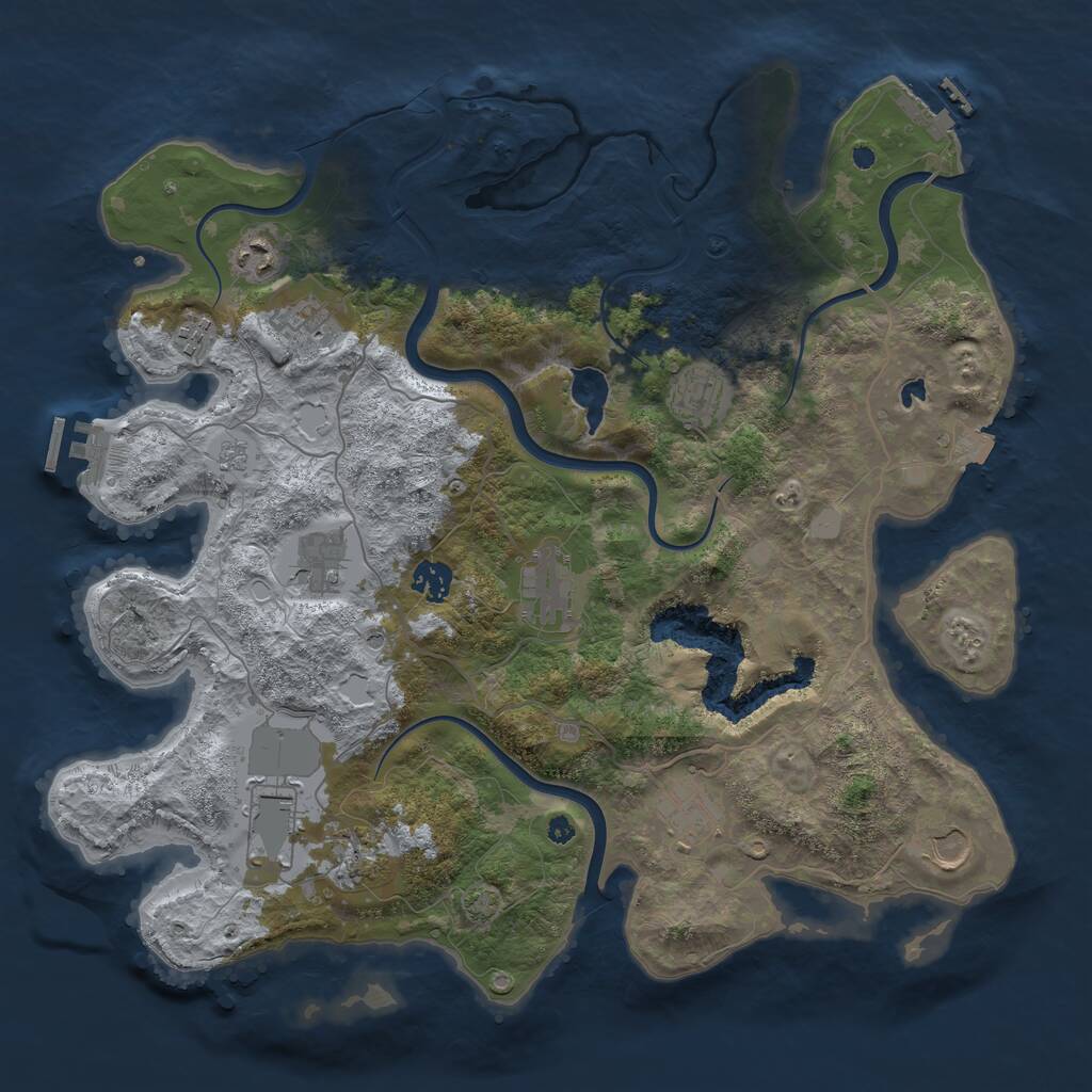 Rust Map: Procedural Map, Size: 4000, Seed: 1220340, 17 Monuments