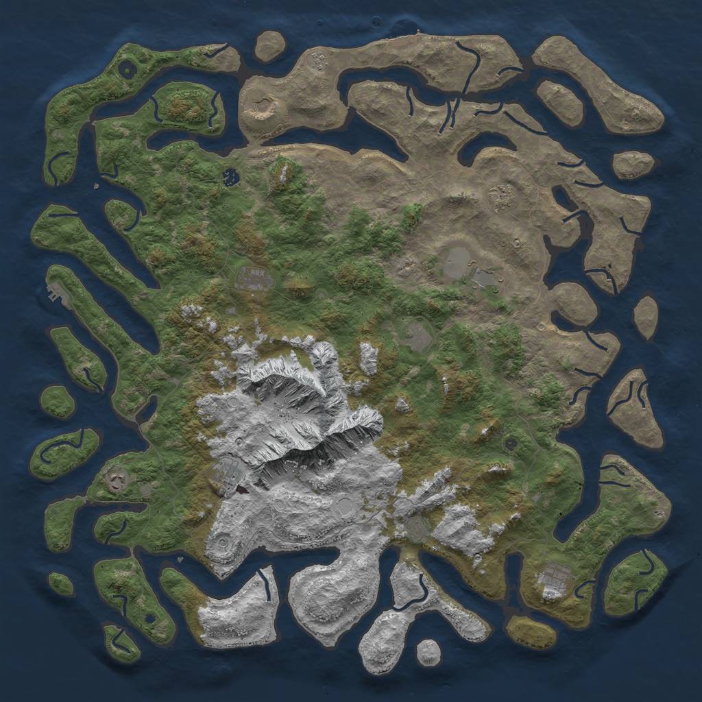 Rust Map: Procedural Map, Size: 6000, Seed: 59854292, 22 Monuments