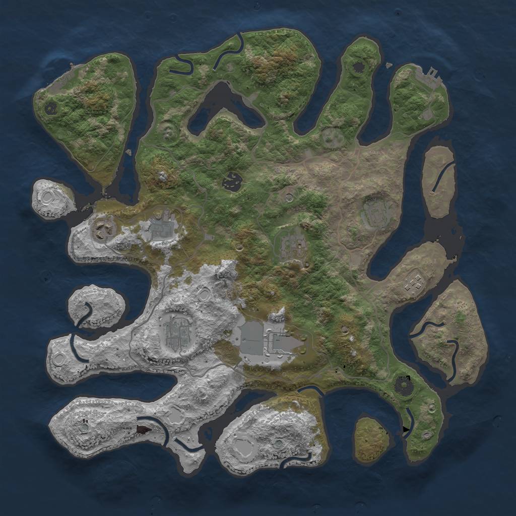 Rust Map: Procedural Map, Size: 4000, Seed: 1662446959, 19 Monuments