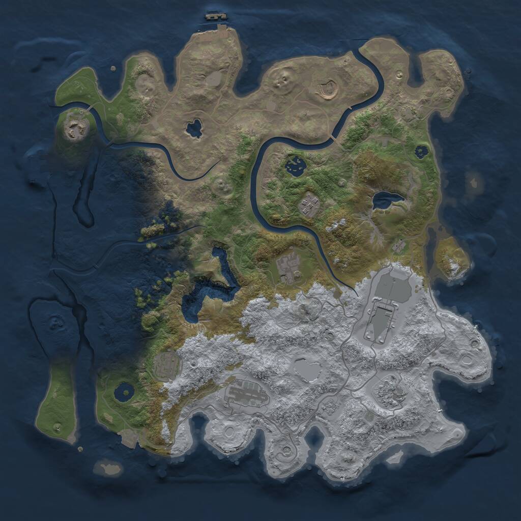 Rust Map: Procedural Map, Size: 4000, Seed: 189336472, 15 Monuments
