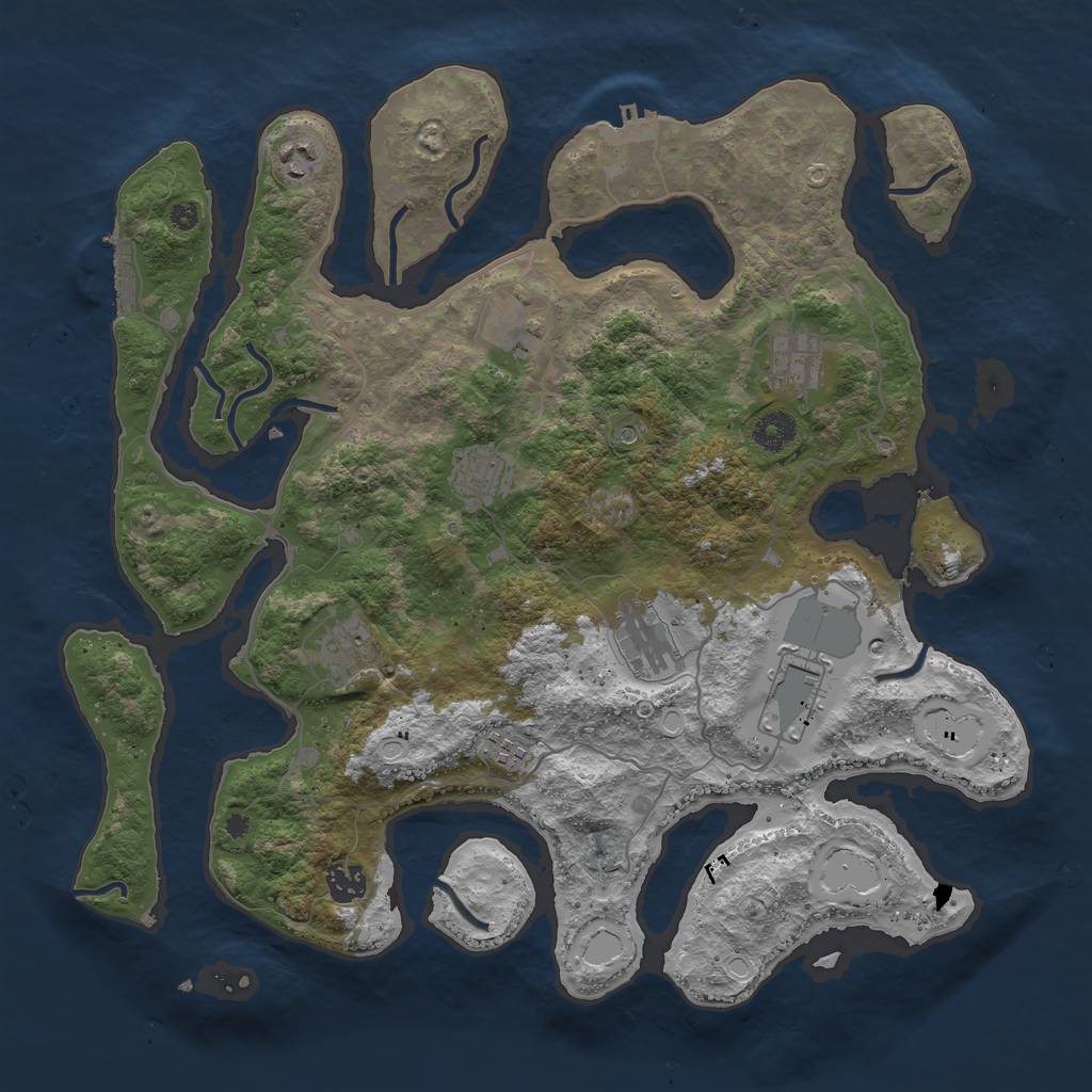 Rust Map: Procedural Map, Size: 4000, Seed: 189336472, 20 Monuments