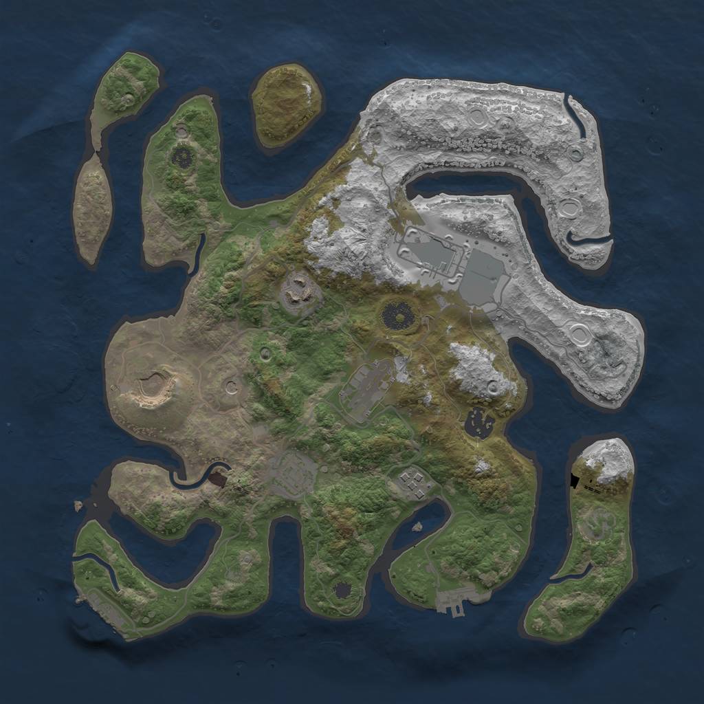 Rust Map: Procedural Map, Size: 3500, Seed: 6236062, 18 Monuments