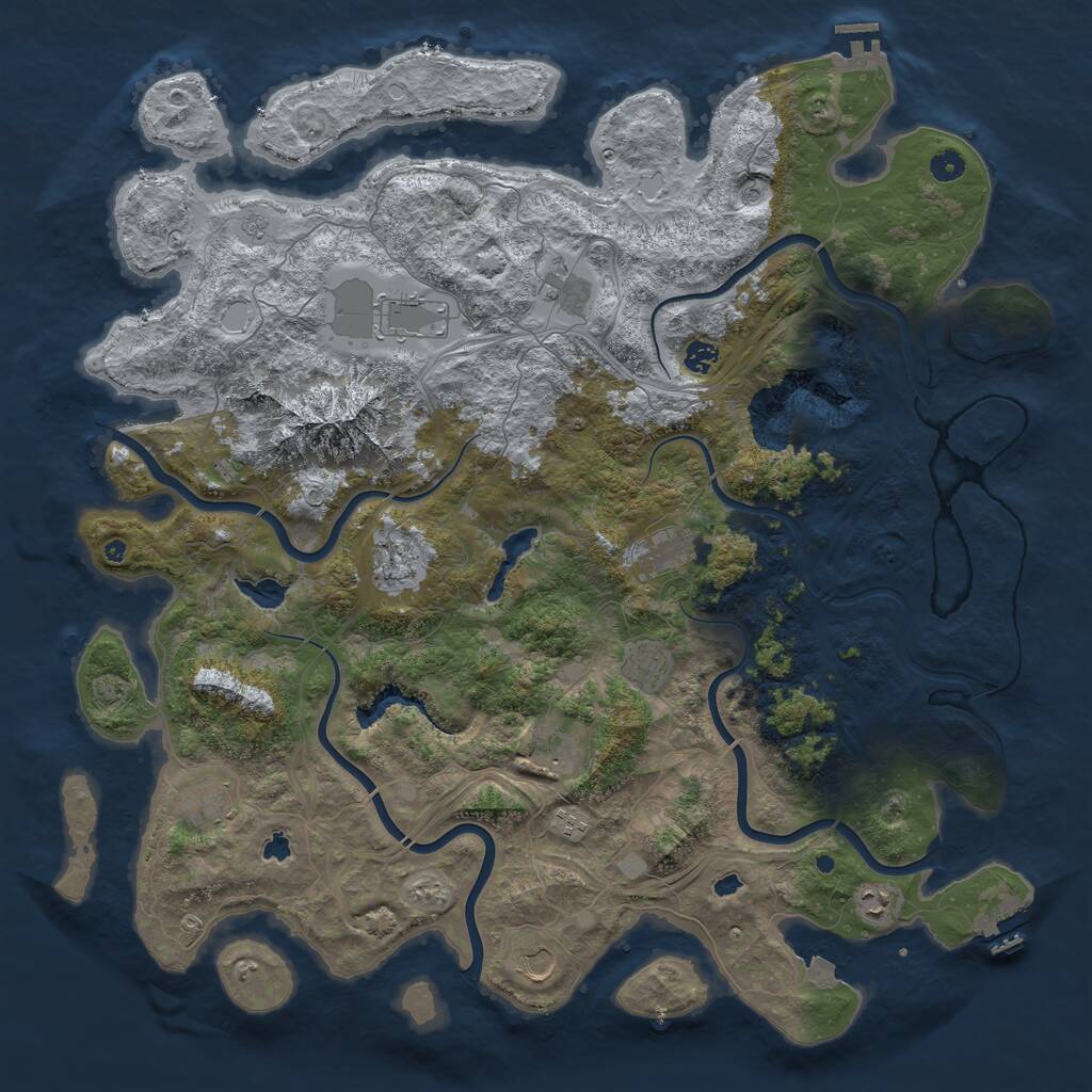 Rust Map: Procedural Map, Size: 5000, Seed: 9946555, 17 Monuments