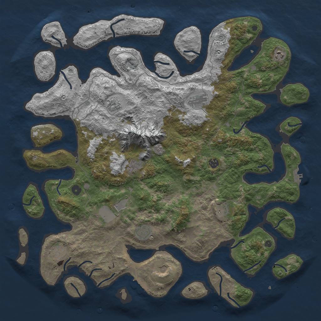 Rust Map: Procedural Map, Size: 5000, Seed: 9946555, 22 Monuments