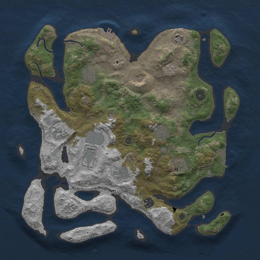 Rust Map: Procedural Map, Size: 3800, Seed: 195812, 21 Monuments