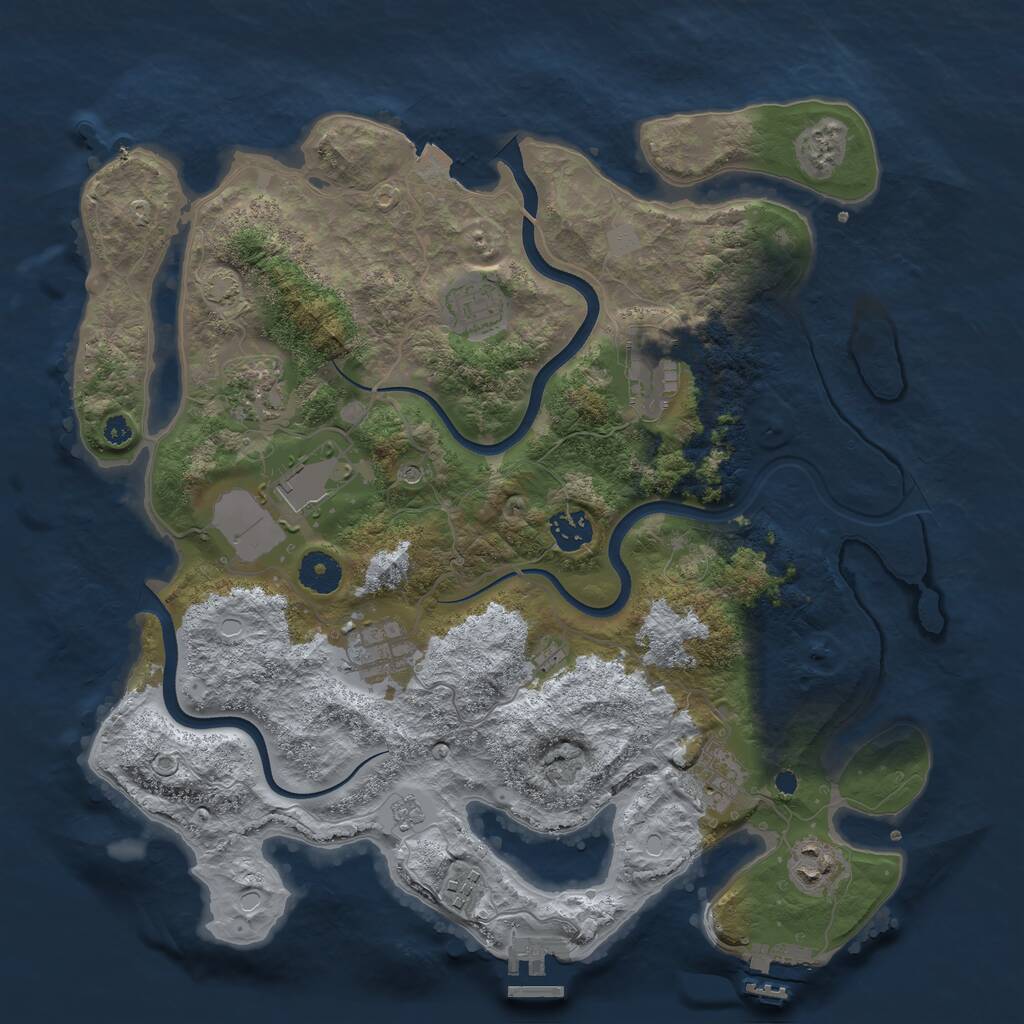 Rust Map: Procedural Map, Size: 3700, Seed: 45678245, 15 Monuments