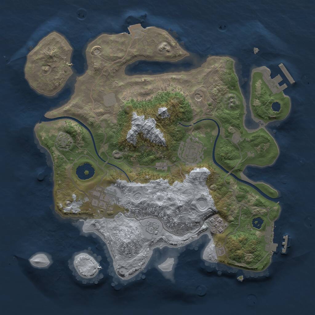 Rust Map: Procedural Map, Size: 2750, Seed: 821739871, 9 Monuments