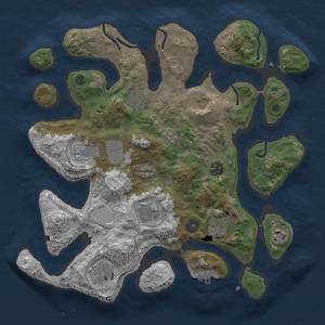 Thumbnail Rust Map: Procedural Map, Size: 3500, Seed: 2142829266, 19 Monuments