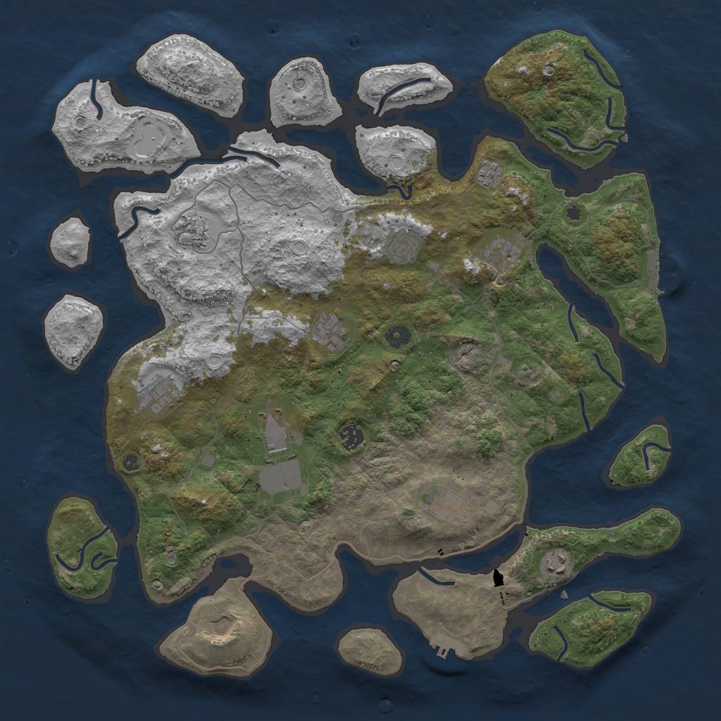 Rust Map: Procedural Map, Size: 4500, Seed: 46767834, 22 Monuments