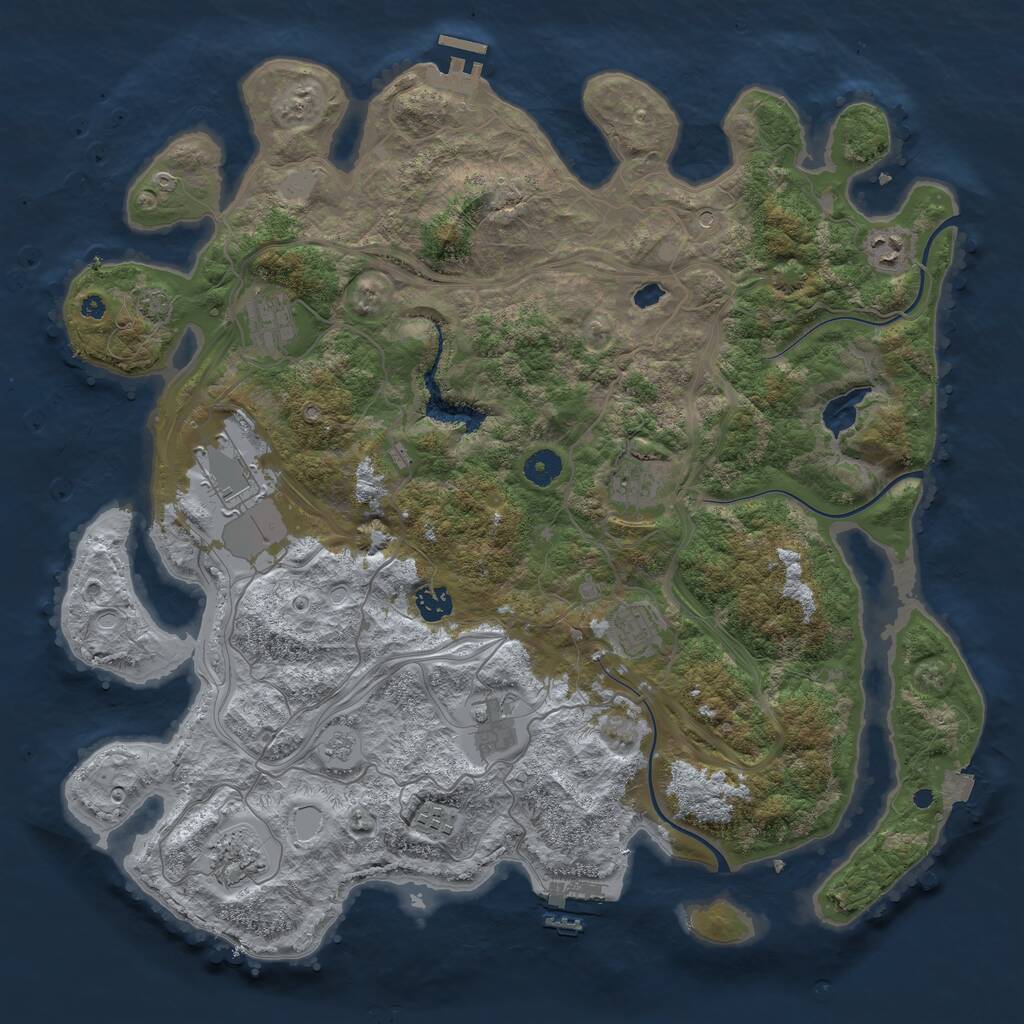 Rust Map: Procedural Map, Size: 4250, Seed: 1083514859, 15 Monuments
