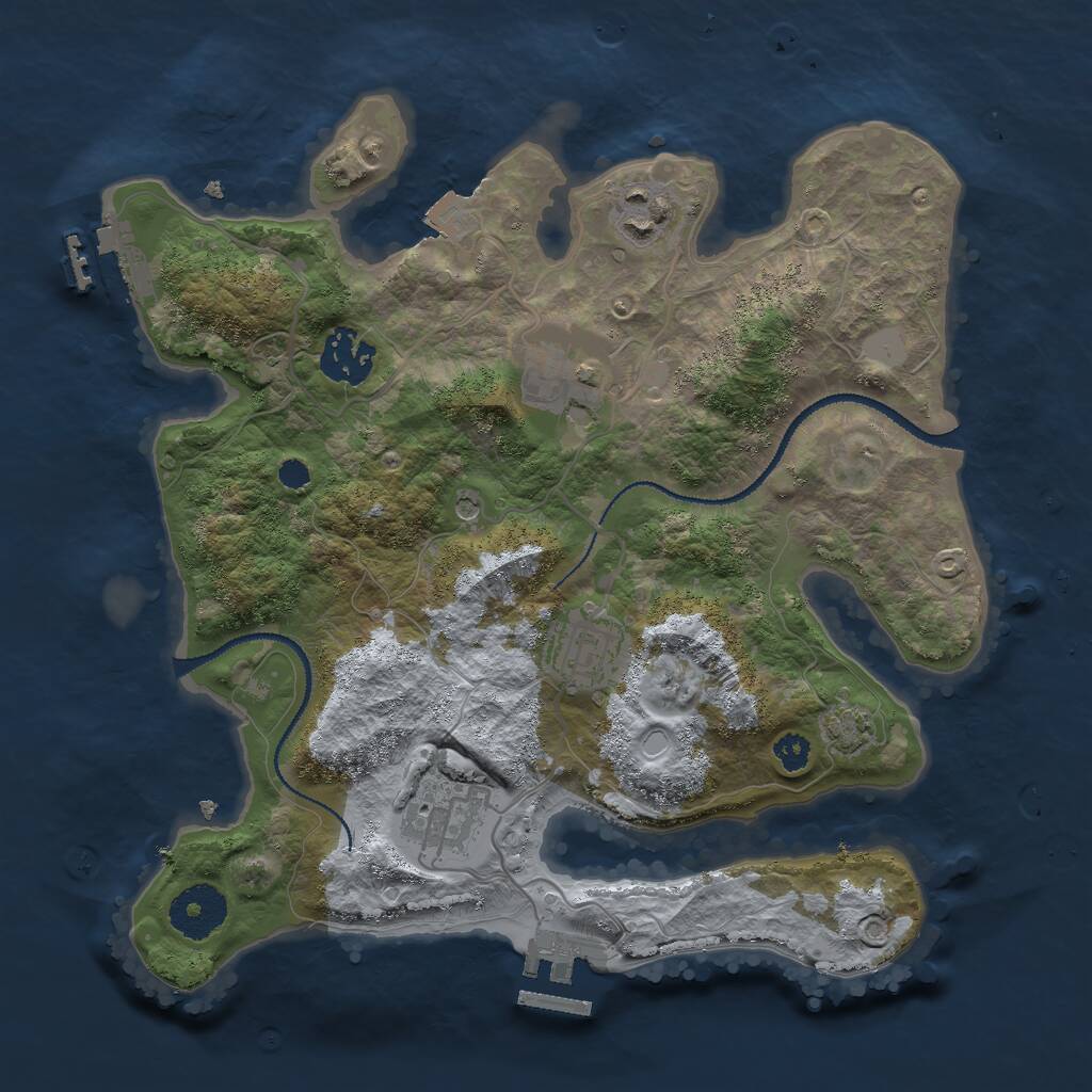 Rust Map: Procedural Map, Size: 3000, Seed: 1792528040, 10 Monuments