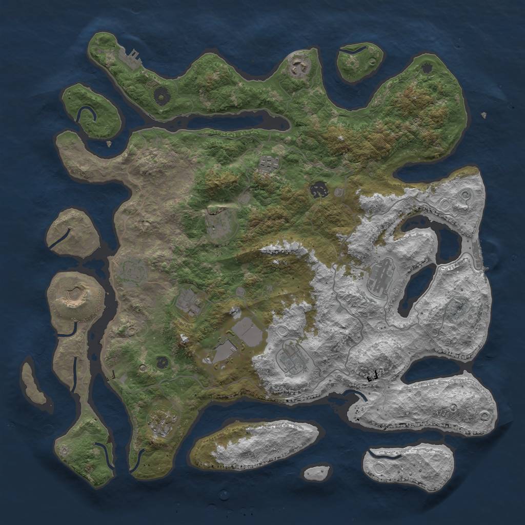 Rust Map: Procedural Map, Size: 4500, Seed: 567792246, 22 Monuments