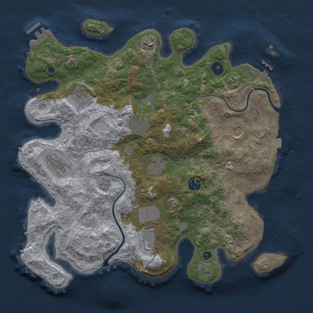 Rust Map: Procedural Map, Size: 3750, Seed: 635036217, 15 Monuments