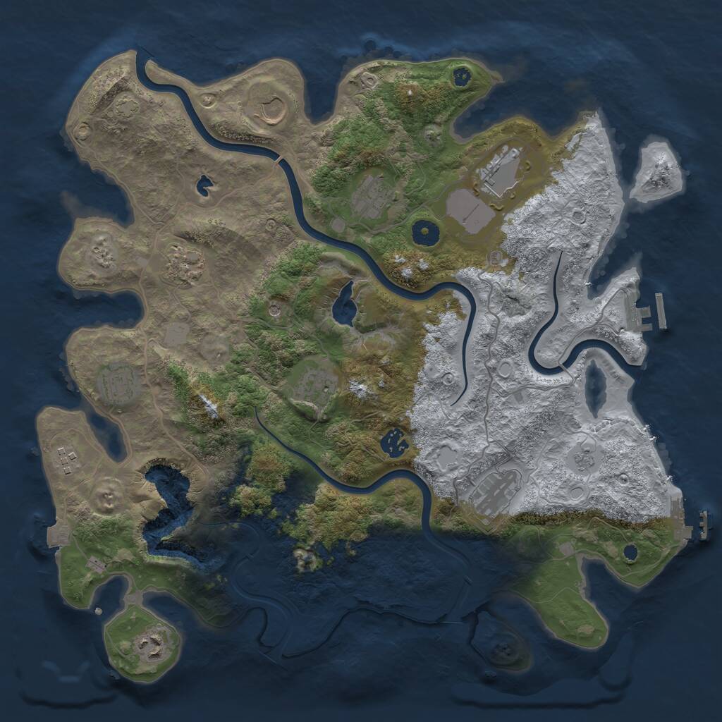 Rust Map: Procedural Map, Size: 4000, Seed: 1962018102, 16 Monuments