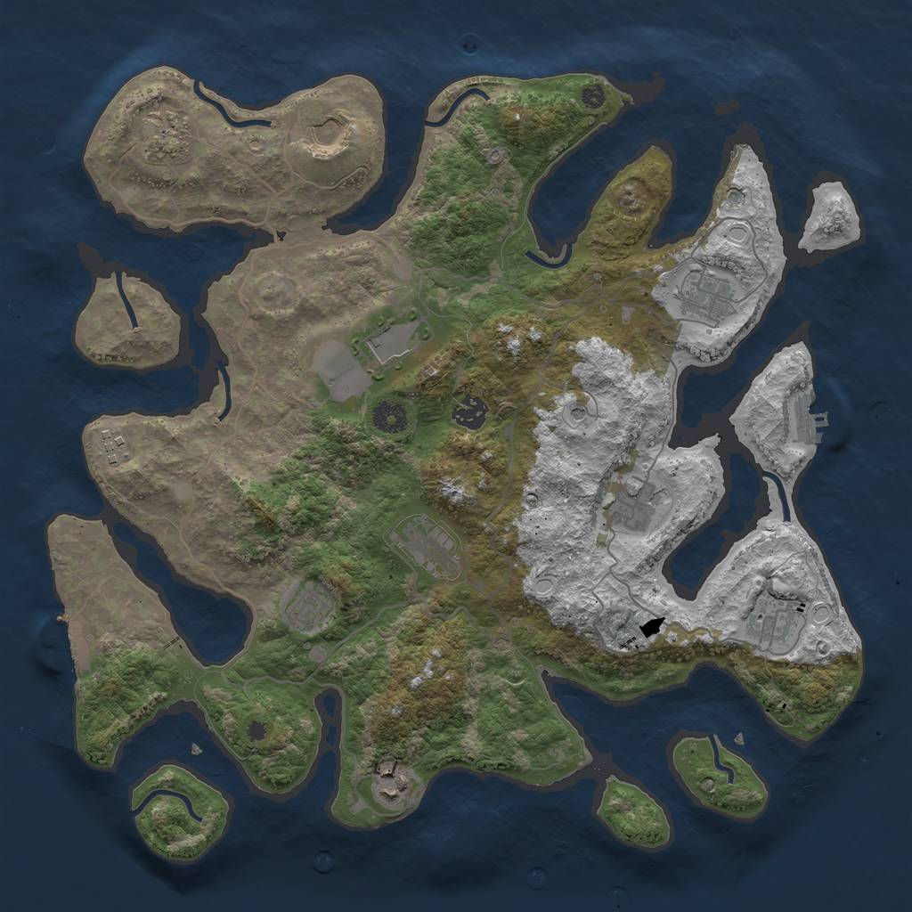 Rust Map: Procedural Map, Size: 4000, Seed: 1962018102, 22 Monuments