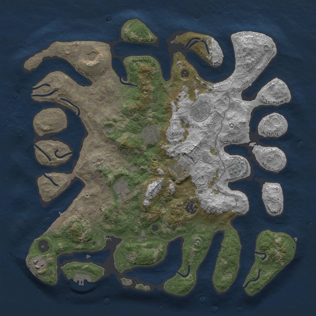 Rust Map: Procedural Map, Size: 4000, Seed: 69235, 19 Monuments