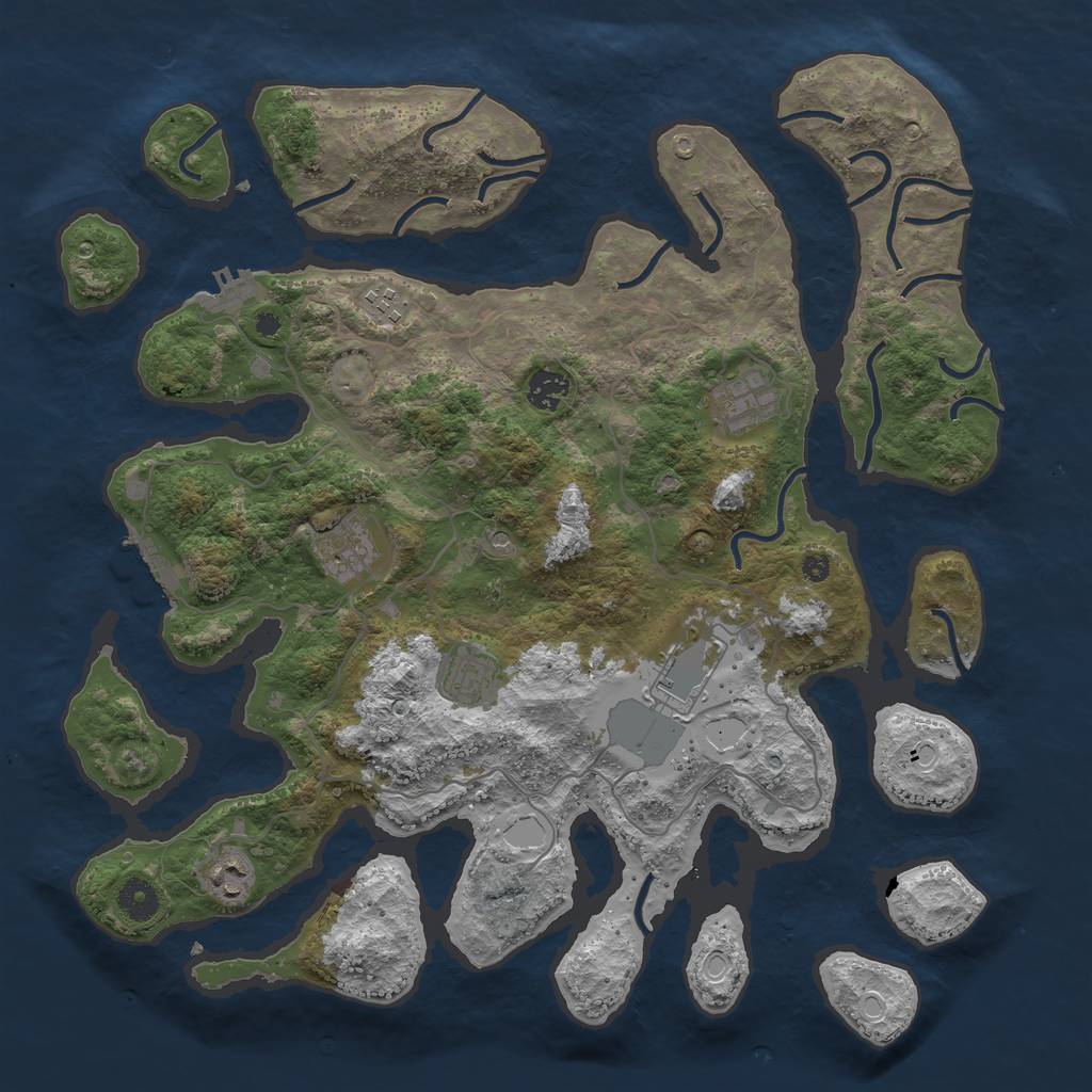 Rust Map: Procedural Map, Size: 4000, Seed: 453, 18 Monuments