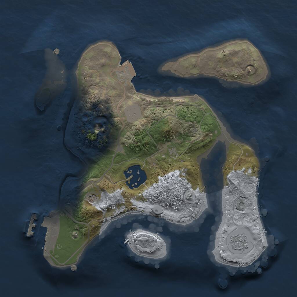 Rust Map: Procedural Map, Size: 2000, Seed: 1647233973, 5 Monuments