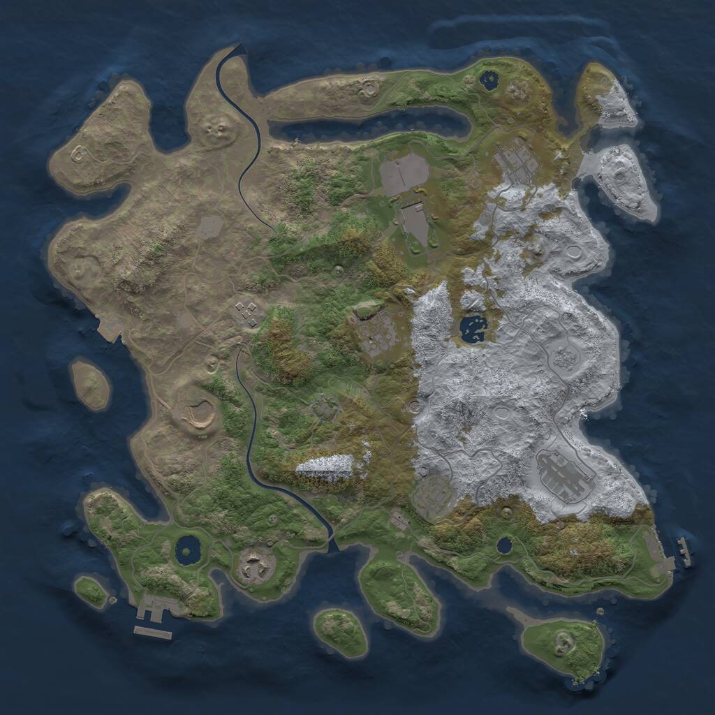 Rust Map: Procedural Map, Size: 3800, Seed: 1430216538, 15 Monuments