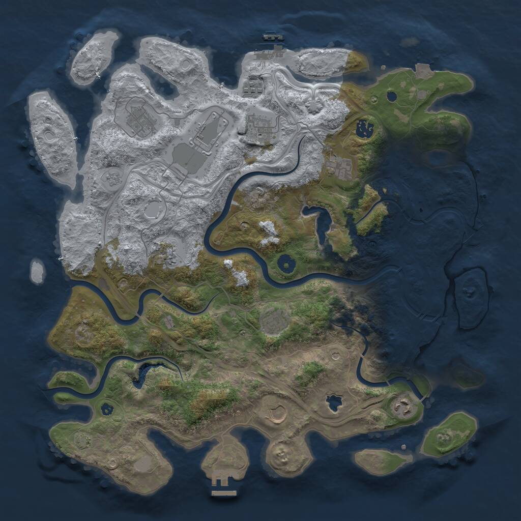 Rust Map: Procedural Map, Size: 4250, Seed: 25411, 16 Monuments