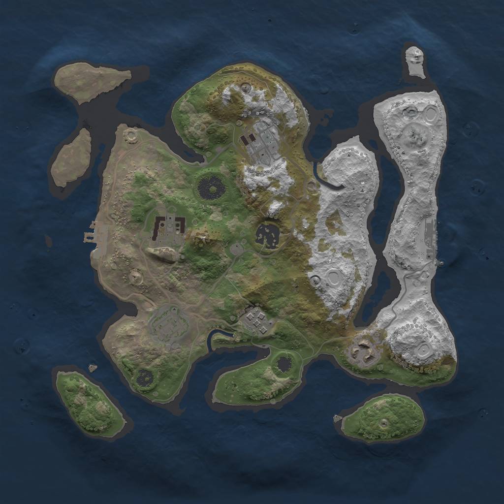 Rust Map: Procedural Map, Size: 3000, Seed: 1006, 16 Monuments