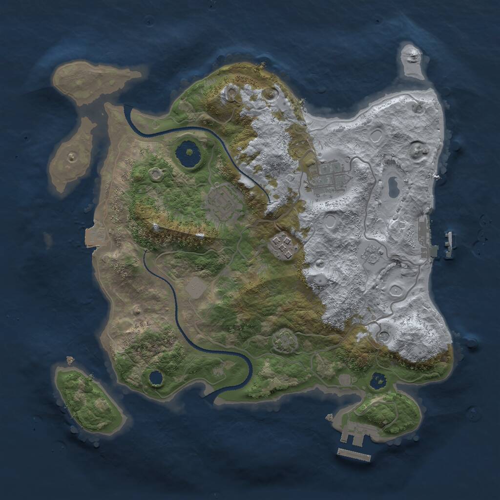 Rust Map: Procedural Map, Size: 3000, Seed: 1006, 9 Monuments