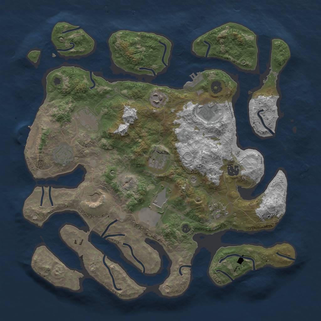 Rust Map: Procedural Map, Size: 3950, Seed: 815882139, 20 Monuments