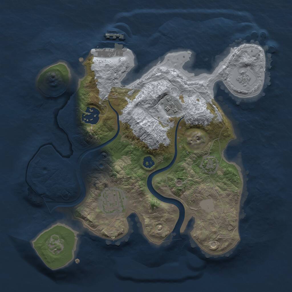 Rust Map: Procedural Map, Size: 2500, Seed: 987249692, 7 Monuments