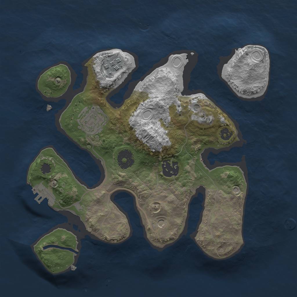 Rust Map: Procedural Map, Size: 2500, Seed: 987249692, 13 Monuments