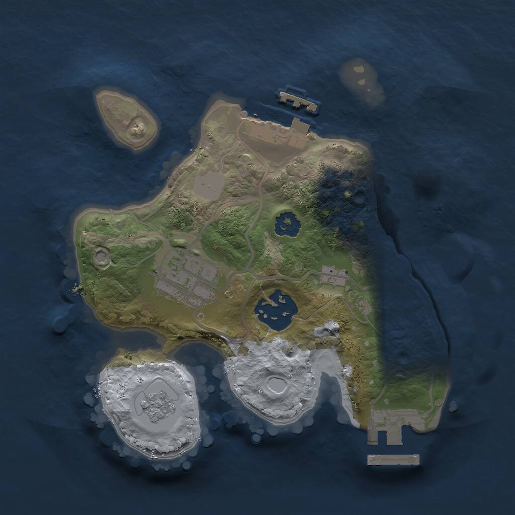 Rust Map: Procedural Map, Size: 2000, Seed: 8869, 6 Monuments