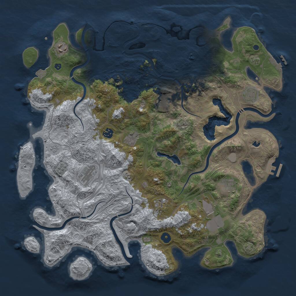 Rust Map: Procedural Map, Size: 4430, Seed: 191189043, 16 Monuments