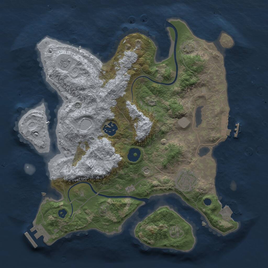 Rust Map: Procedural Map, Size: 3000, Seed: 23458976, 8 Monuments