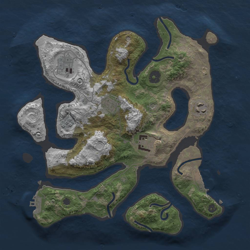 Rust Map: Procedural Map, Size: 3000, Seed: 23458976, 16 Monuments