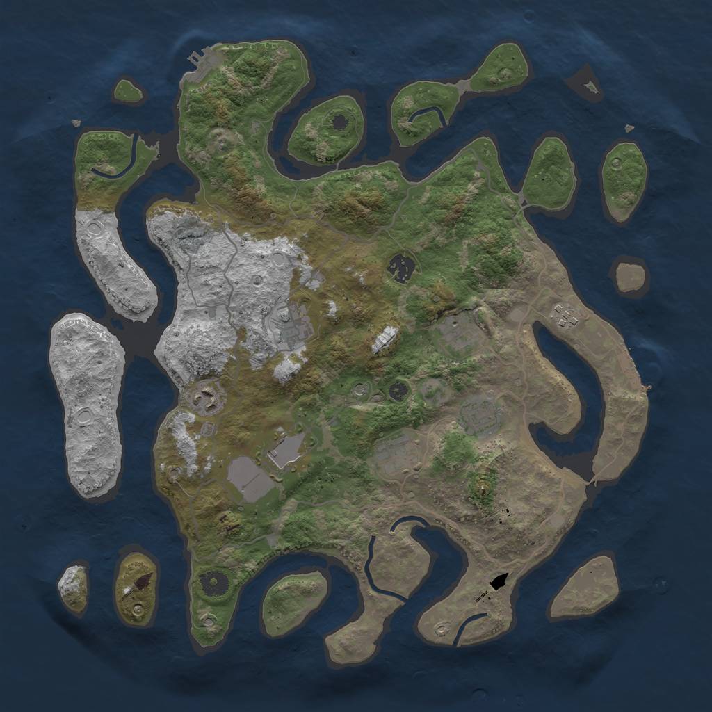 Rust Map: Procedural Map, Size: 4000, Seed: 1882030212, 19 Monuments