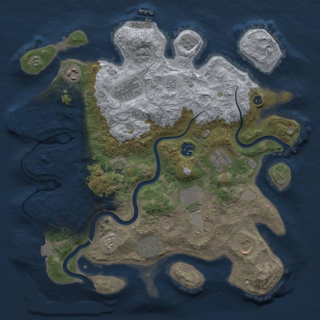 Rust Map: Procedural Map, Size: 3500, Seed: 1651193919, 14 Monuments