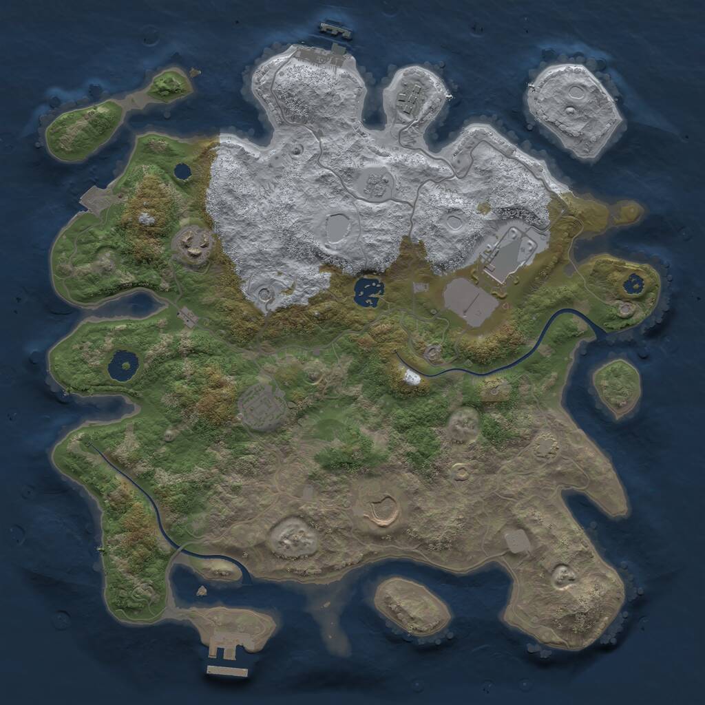 Rust Map: Procedural Map, Size: 3500, Seed: 1651193919, 12 Monuments