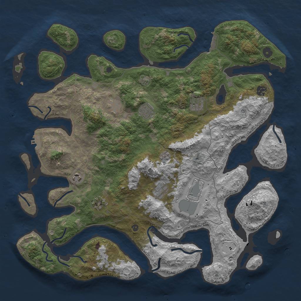 Rust Map: Procedural Map, Size: 4500, Seed: 656798, 20 Monuments