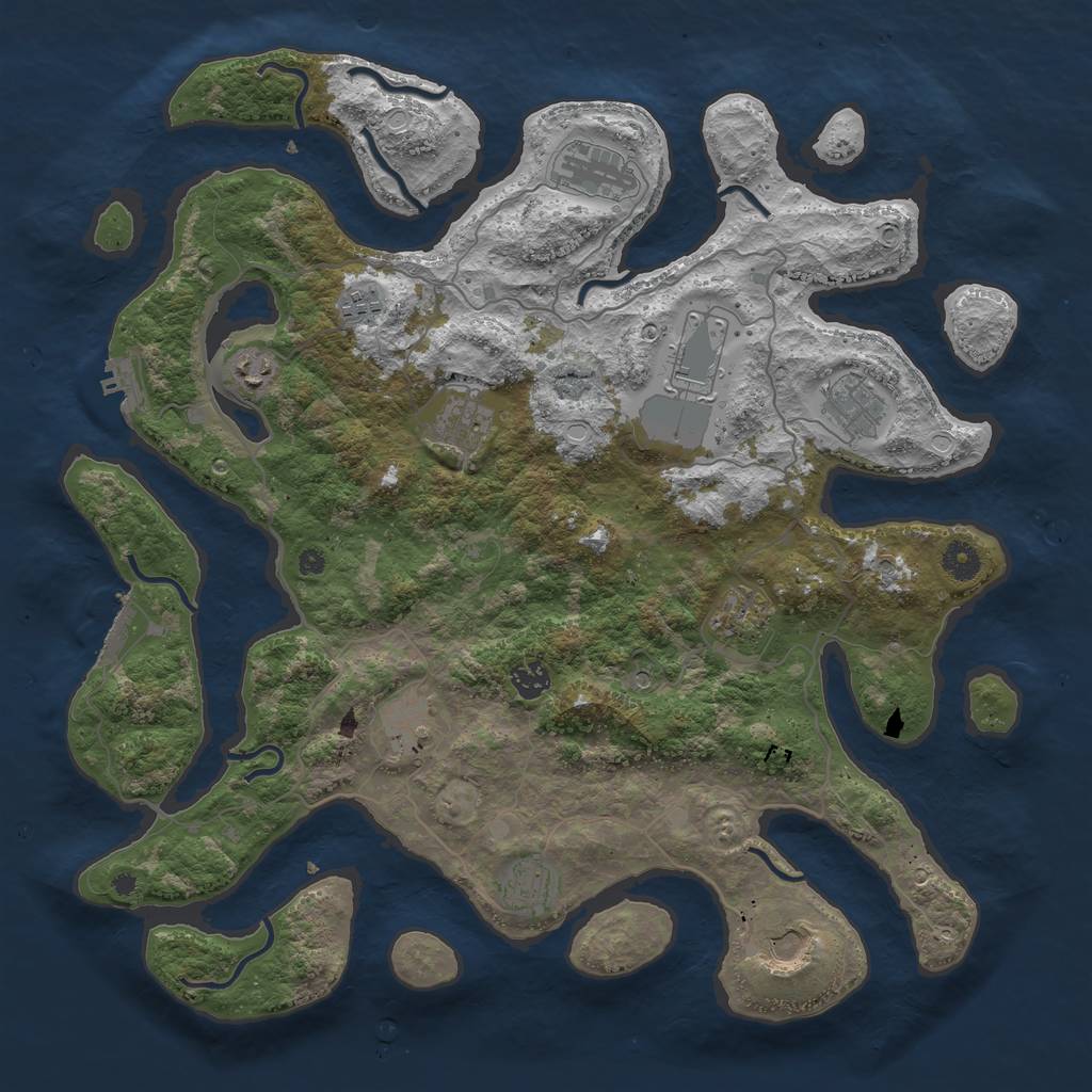 Rust Map: Procedural Map, Size: 4250, Seed: 1266030739, 22 Monuments