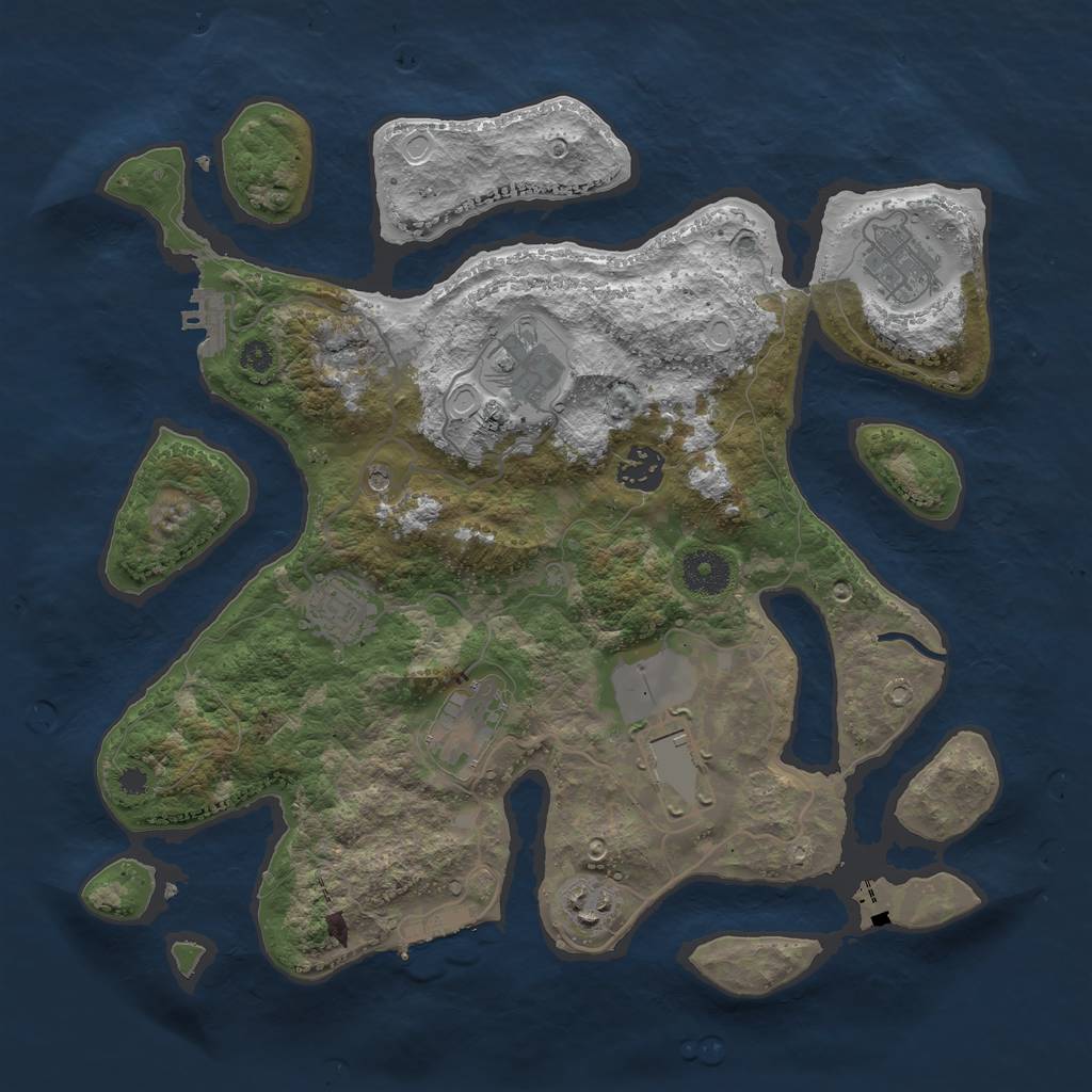 Rust Map: Procedural Map, Size: 3500, Seed: 26366, 18 Monuments